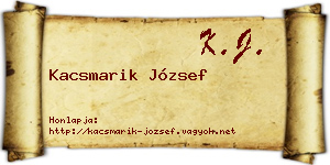 Kacsmarik József névjegykártya