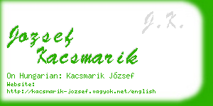 jozsef kacsmarik business card